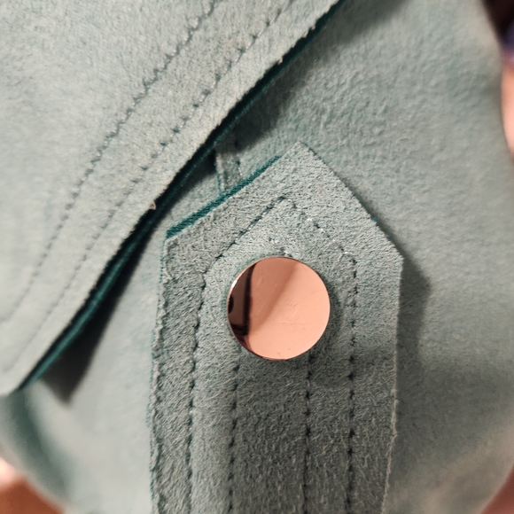 Philosophy Women's Aqua Leather Jacket - Picture 9 of 10